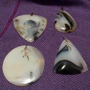 Naturally Occurring - Sterling/Vermeil Animal Pareidolia Chalcedony Pendants